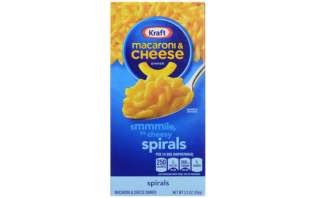 Kraft Macaroni & Cheese Dinner, Spirals   Box  156 grams